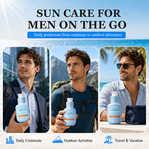 Crème solaire pour hommes à l'acide hyaluronique GHK-Cu, marque privée, SPF50+ PA+++, 50 ml, légère, non grasse, fini invisible, pour les activités de plein air - Product Image 5