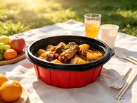 Boîte à lunch jetable en polypropylène de qualité alimentaire, capacité de 3000 ml, diamètre de 250 mm, résistante à la chaleur, sans BPA, couvercle micro-ondable, anti-fuite