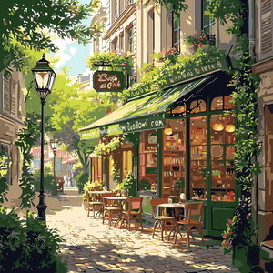 Kit <span class=keywords><strong>de</strong></span> Peinture par Numéros DIY - Scène <span class=keywords><strong>de</strong></span> Rue Café Parisien - Kit <span class=keywords><strong>de</strong></span> Peinture sur Toile par Numéros pour Décoration Intérieure - Ensemble <span class=keywords><strong>de</strong></span> Peinture par Numéros - Product Image 1