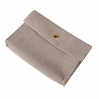 Sac à poussière de luxe en velours gaufré recyclable Talent Nice avec logo personnalisé pour cadeau promotionnel et bouton