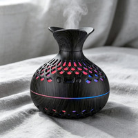 Diffuseur d'huiles essentielles intelligent à ultrasons portable de 300 ml, grain de bois, LED, professionnel, pour la maison, humidificateur d'air, parfum d'ambiance