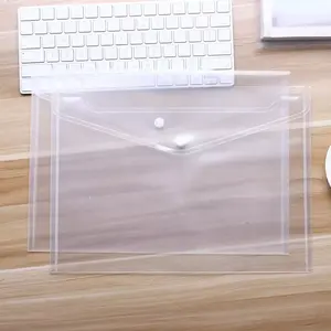 Office Supplies Waterproof A5 PP Plastic Clear Envelop File Transparent Folder Wallet