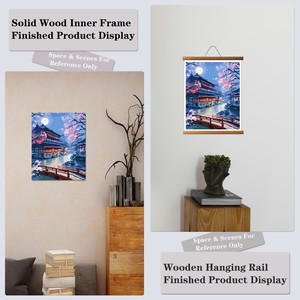 <b>Paint</b> By Numbers Canvas Art Kit Japanese Landscape Moonlight Cherry Blossom Scene Digital Printing Rectangle DIY Painting <b>Set</b> - Product Image 6