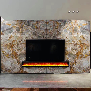 Fournisseur d'Usine Marbre Or de Luxe Grandes Dalles de Marbre Fusion <span class=keywords><strong>Versailles</strong></span> Veines Dorées pour Fond de Mur - Product Image 4