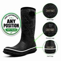 Bottes de pluie pour enfants en caoutchouc naturel, semelle antidérapante, imperméables, bottes Wellington d'extérieur avec col à cordon pour les tout-petits, garçons et filles