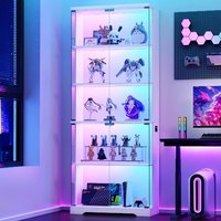 Vitrine d'exposition LED personnalisée en mélamine, éclairée, pour figurines et objets de collection, casier de rangement moderne, mobilier de maison, direct usine