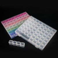 Boîte de rangement transparente en plastique avec 56 compartiments séparateurs, boîtes de rangement, bacs