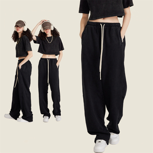 Pantalon de jogging évasé unisexe à imprimé personnalisé et jambe large en coton pantalon de sport de style décontracté - Product Image 5