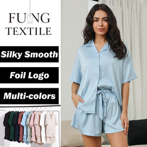 FUNG 6035 Best Seller OEM Pigiama in Raso di Poliestere, Pantaloncini <span class=keywords><strong>Sexy</strong></span> per <span class=keywords><strong>Sposa</strong></span>, Spedizione Rapida - Product Image 2