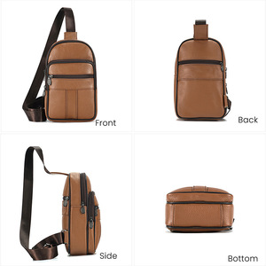 Joyir Genuine Leather Men's Chest <b>Bag</b> Large Capacity Outdoor Casual Travel <b>Bag</b> Brown Spring 2024 - Product Image 3