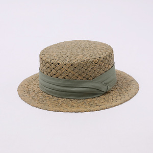 Chapeau de gondolier J455, chapeau de paille, <span class=keywords><strong>Venise</strong></span>, chauffe-chef pour conducteur de gondole, chapeau de soleil décontracté Fedora à calotte plate pour femme, idéal pour les voyages et les vacances - Product Image 2
