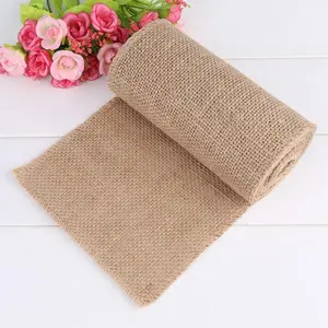 Qingyun-tela de arpillera Natural para patio, tejido respetuoso con el medio ambiente de 63 ", rollo de yute, arpillera ancha 100% 100 de yute