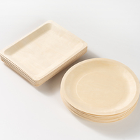 Plateau alimentaire rond en bambou, assiettes en feuilles de palmier, vaisselle écologique, biodégradable, jetable et compostable pour les fêtes