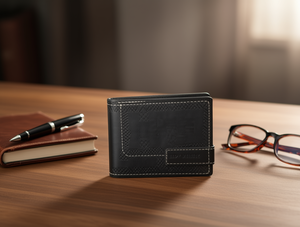 Portafoglio da Uomo in Vera Pelle, Chiusura a 7 Pieghe, Stile Minimalista, Confezione Regalo - Product Image 2
