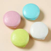 Organisateur de pilules portable rond en plastique, boîte à médicaments hebdomadaire de voyage à cinq compartiments, vente en gros disponible