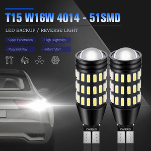 Bombilla LED Canbus T16 T15 W16W de Alta Potencia 4014, Luces de Reversa Súper Brillantes, Lámpara de Pie LED, Luz de Reversa para Automóvil - Product Image 2