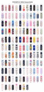 كوب معزول من الاستانلس ستيل مزدوج الطبقات بسعة كبيرة 1 لتر - فم واسع ومقبض محمول وزجاجة مياه رياضية مطبوعة للاستخدام الخارجي - Product Image 6