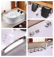 Baignoire d'angle intelligente de luxe moderne pour 2 personnes, bain à remous SPA en acrylique, jets de massage hydromassants, haut de gamme pour hôtel