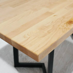 Mesa de comedor rectangular de madera maciza de abedul de diseño moderno, cocina, estilo de bloque de carnicero de madera apropiado para restaurantes - Product Image 5