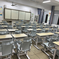 Ensemble de bureau d'étude et de chaise de pause déjeuner réglables en bois pour enfants Nuoerle, pour les élèves du primaire et du secondaire