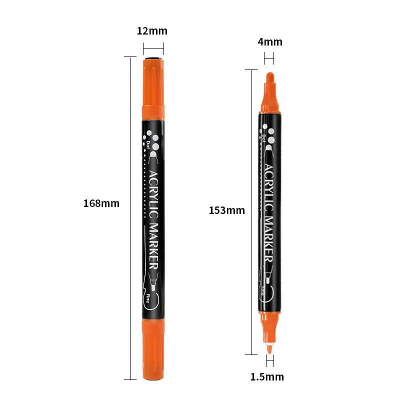 Marqueurs à double pointe pour peinture acrylique permanente, 36 couleurs vives, pour dessin et coloriage de graffiti