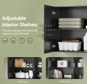 Mobiletto da <span class=keywords><strong>bagno</strong></span> con 2 cassetti e 2 ante, ripiano regolabile, 11,8"x23,6"x43,3" - Product Image 3