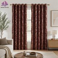 Ensemble de 3 rideaux jacquard de luxe, occultants à œillets, à motif floral tissé, pour commandes en gros, décoration maison, hôtel, villa