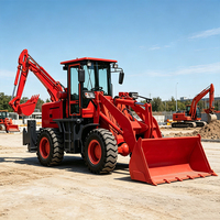 Pengiriman Gratis Euro 5 CE EPA Backhoe Loader Mini Backhoe Loader 4x4 Backhoe Loader Kompak yang Dapat Diderek Backhoe Loader Roda Spider