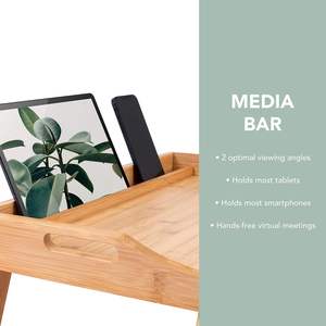 Le plateau de <span class=keywords><strong>lit</strong></span> en bois de bambou pour <span class=keywords><strong>ordinateur</strong></span> <span class=keywords><strong>portable</strong></span> avec <span class=keywords><strong>support</strong></span> de téléphone convient à un <span class=keywords><strong>ordinateur</strong></span> <span class=keywords><strong>portable</strong></span> de 15.6 "et à la plupart des tablettes - Product Image 3