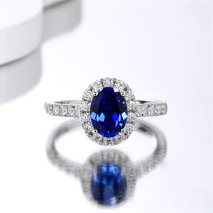 Kraliyet mavi Lab safir vintage nişan yüzüğü gümüş 925 yüzük <span class=keywords><strong>promise</strong></span> yüzükler kadınlar için - Product Image 1