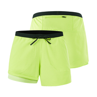 Shorts de compression 2 en 1 à séchage rapide, extensibles, en fibre de polyester, pour hommes, logo personnalisé