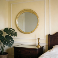 Miroir mural irrégulier en bois doré vieilli, style Art déco minimaliste, pour salon, chambre à coucher, décoration intérieure, mariage