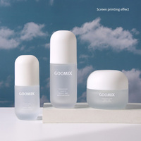 En Stock Flacon Pulvérisateur d'Émulsion et Bouteille de Tonique en Verre Givré Transparent Épais 30ml 60ml 100ml, Pot de Crème Haut de Gamme 50g 30g