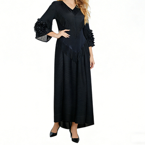 Robes d'été en gros pour femmes grandes tailles, décontractées, sexy, <span class=keywords><strong>de</strong></span> soirée, à imprimé africain, infroissables, longues, mi-longues, vintage, plissées - Product Image 3