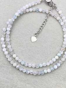 Collar de Aguamarina, Joyería Delicada con Piedras Preciosas, Cuentas Microfacetadas, Collar de Cristal, Joyería Minimalista, Collar con Piedras Preciosas Pequeñas - Product Image 4