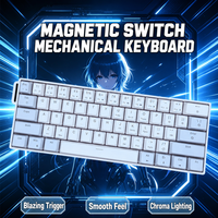 Clavier de jeu mécanique rétroéclairé par LED, 61 touches, mini, filaire, type-C, pour usage bureautique, interrupteur magnétique pour ordinateur portable PC