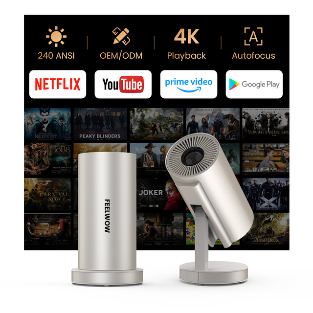 Wholesale New Features 180 Rotation Mini HD Video Small Projector 1g Moving Cinema Portable Smart Projectors 4k Android 13