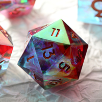 Porte-dés à rouler D&D personnalisable en résine à bords tranchants, ensemble de dés à noyau liquide pour RPG Dungeons and Dragons