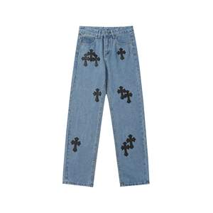 Jean droit pour <span class=keywords><strong>homme</strong></span> King Mcgreen Star High Street, polyvalent, décontracté, taille haute, coupe slim, <span class=keywords><strong>pantalon</strong></span> américain à cœurs chromés - Product Image 5