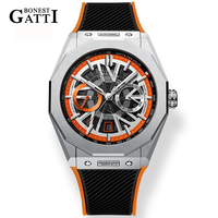 Bonest Gatti Herrenuhren Top-Luxusmarke Mode Herren Wasserdichte Automatische Mechanische Uhr BG9601-A4