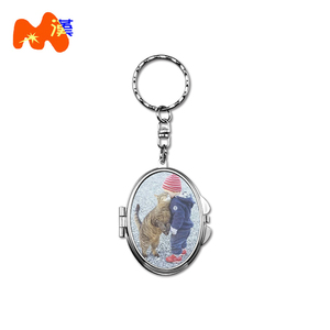 Alta gama DIY impresión Digital personalizada sublimación de <span class=keywords><strong>Metal</strong></span> plateado en blanco Aleación de moda llavero de espejo indio para regalos de bodas - Product Image 1