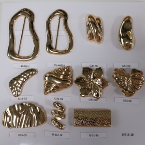 Boucles et boutons de luxe en gros, irréguliers et froissés, en alliage de zinc écologique plaqué, pour écharpes, vêtements, maillots de bain et ceintures - Product Image 2