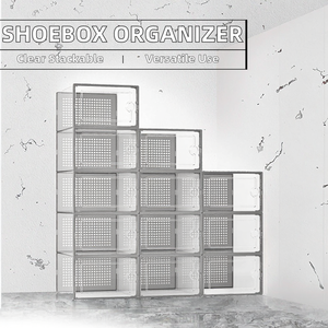 Boîte de rangement transparente empilable pour baskets avec couvercle, prix usine Chine, idéale pour salon et armoire - Product Image 4