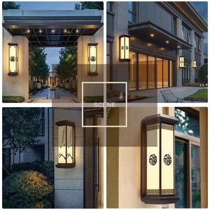 Lanterne Applique Murale Moderne Extérieur Porche Patio Luminaire Extérieur LED Rectangle Sconce 5CCT IP65 Anti-UV PC Photocellule Capteur - Product Image 6