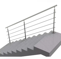Colonne de rampe d'escalier traditionnelle en acier inoxydable, composants de type tige traversante, fixation au sol, garantie 3 ans