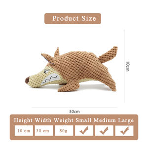 Kızgın kurt mısır taneleri peluş doldurulmuş hayvan oyuncaklar köpekler gıcırtılı sert köpek oyuncak agresif Chewers için - Product Image 3