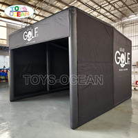 Tente de simulation de golf gonflable de luxe avec support de projecteur