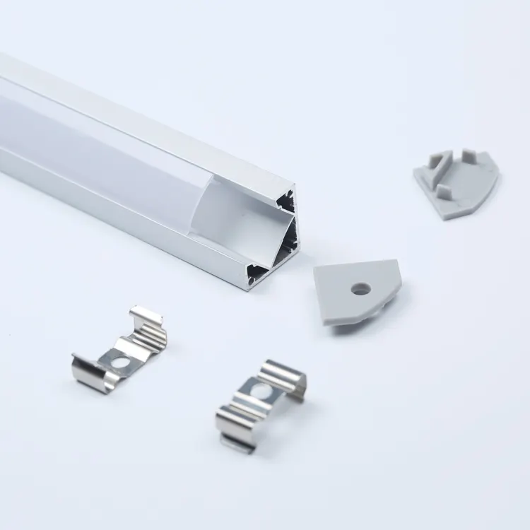 Wall Mount Led Channel Corner Aluminum LED Aluminum Extrusion Profile 6063-T5 Aluminum Extruded Alloy Corner Moutned Angle T3-T8