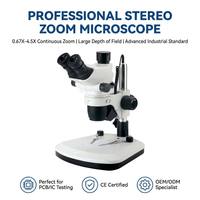 Microscope stéréoscopique de laboratoire à prix d'usine, compatible avec des objectifs auxiliaires 0.3X-2X pour le contrôle qualité industriel