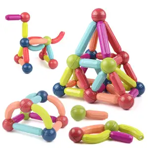 42 adet Diy manyetik inşaat erken öğrenme oluşturucu çeşitli manyetik çubuk yapı taşları için çocuk oyuncakları